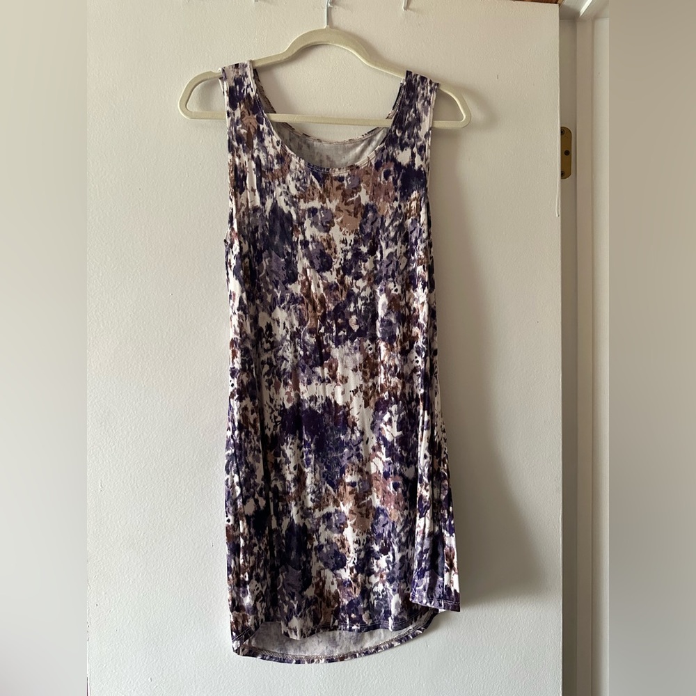 Purple floral tank dress